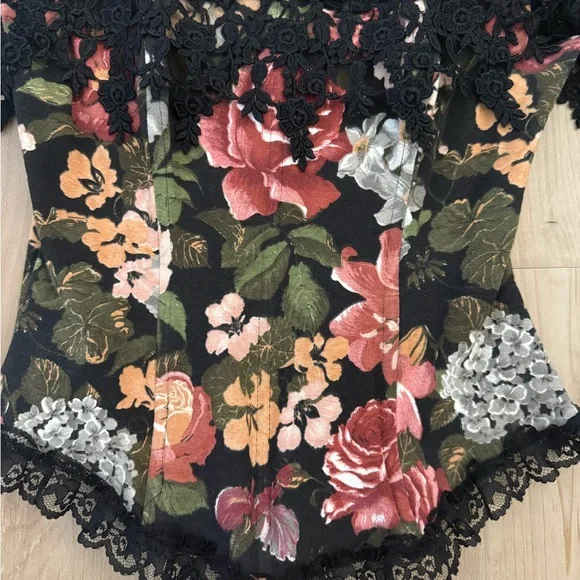 Florencia Fiume VNTG 90's Floral and lace Corset Top - Picture 3 of 12